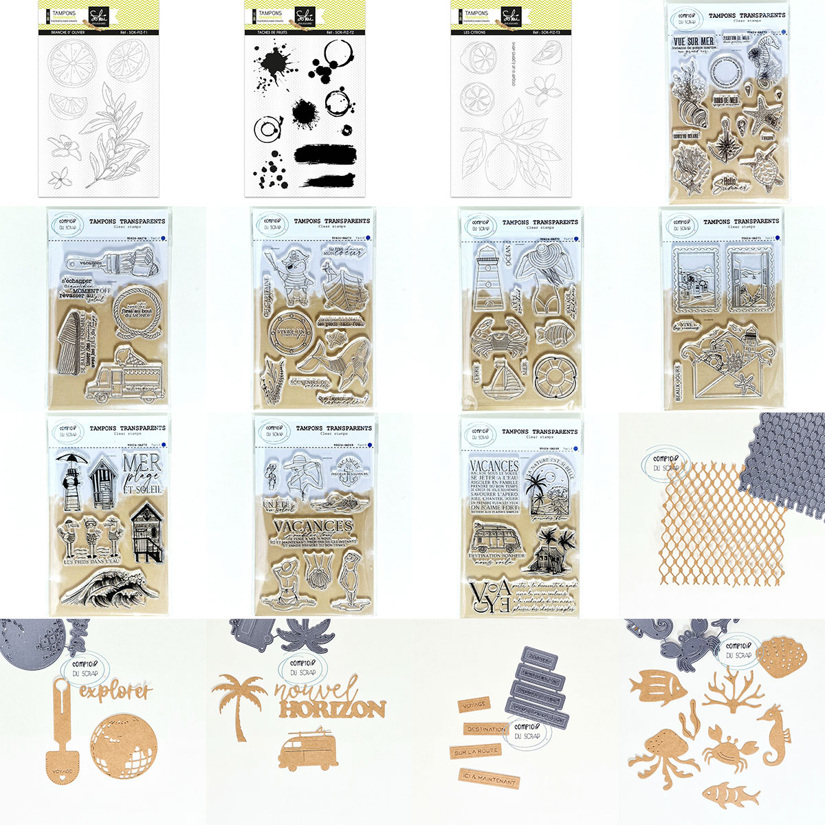 Clear Silicone Stamps For Card Making - Coastal Travel Clear Stamps and Die