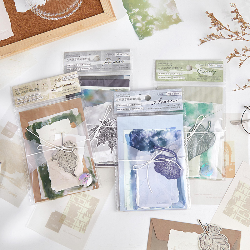 Vintage Junk Journal Scrapbooking Paper - 20/34 Pcs Vintage Diary Album Background