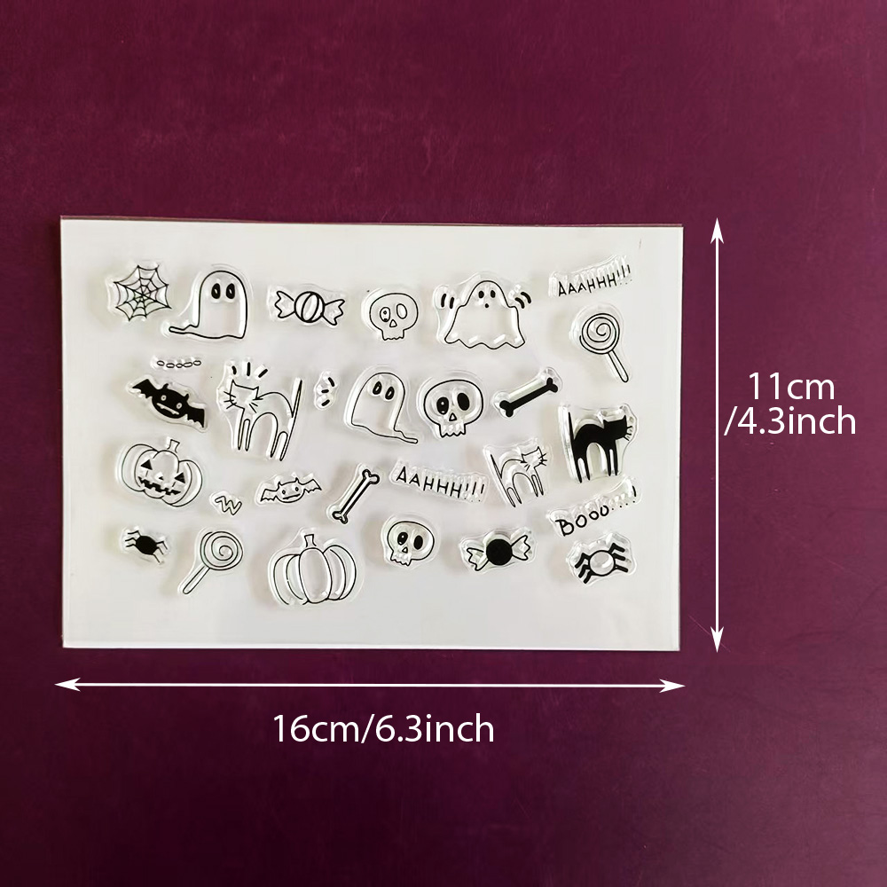 Halloween Theme Clear Stamps,  - Clear Silicone Stamps For Card Making recension och pris