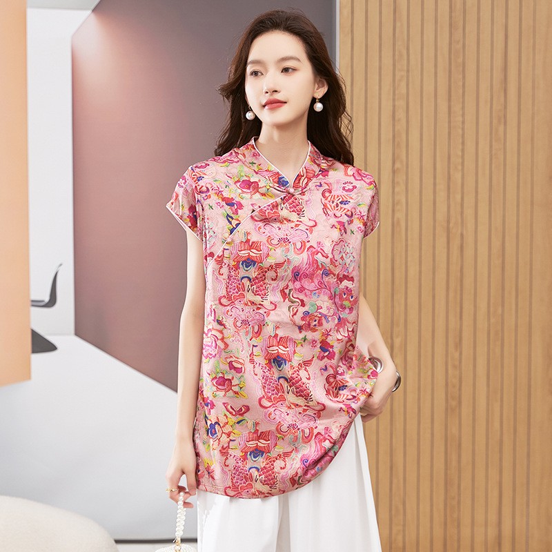 Women's Blouse Short Sleeve Ro - Beading recension och pris