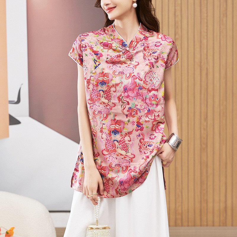 Women's Blouse Short Sleeve Ro - Beading recension och pris