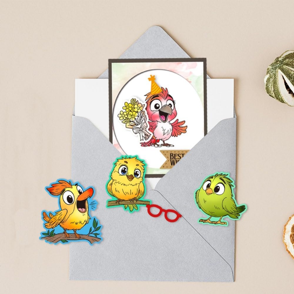 Funny Bird Clear Stamps for Sc - Clear Silicone Stamps For Card Making recension och pris