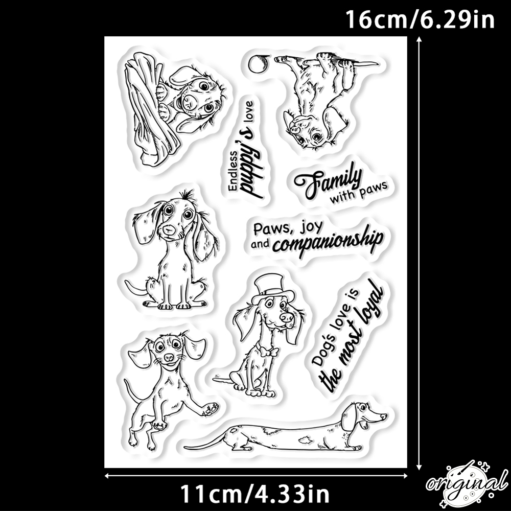 Cute Pet Dogs Clear Stamp Set  - Clear Silicone Stamps For Card Making recension och pris