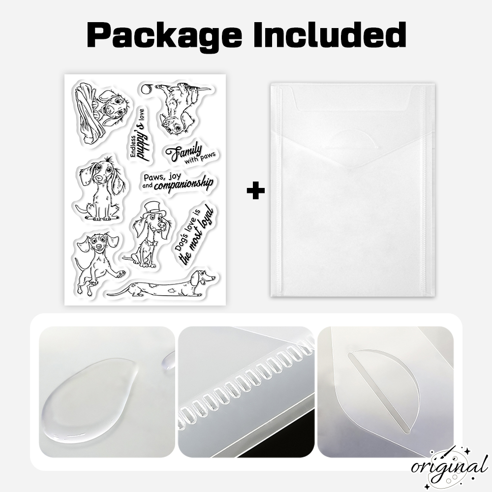 Cute Pet Dogs Clear Stamp Set  - Clear Silicone Stamps For Card Making recension och pris