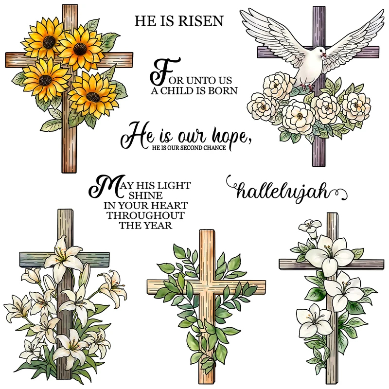 Mangocraft Cross With Flowers  - Clear Silicone Stamps For Card Making recension och pris