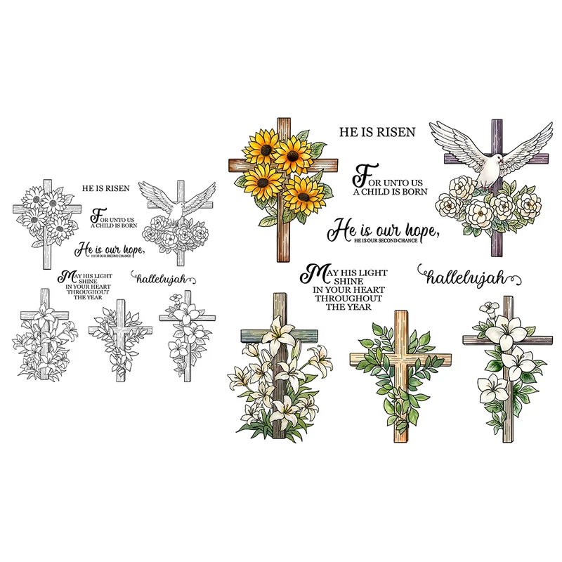 Mangocraft Cross With Flowers  - Clear Silicone Stamps For Card Making recension och pris