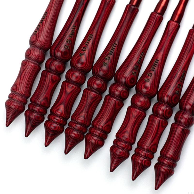 8Pcs Wooden Handle Crochet Hoo - Wooden Crochet Hooks Ergonomic Handle recension och pris