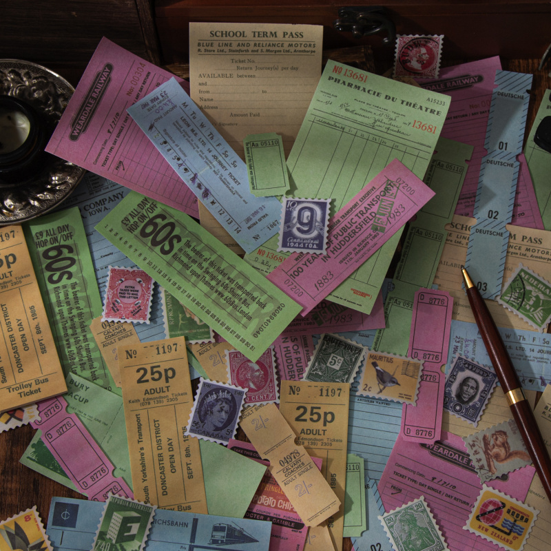 140pcs/lot Vintage Color Ticke - Vintage Junk Journal Scrapbooking Paper recension och pris