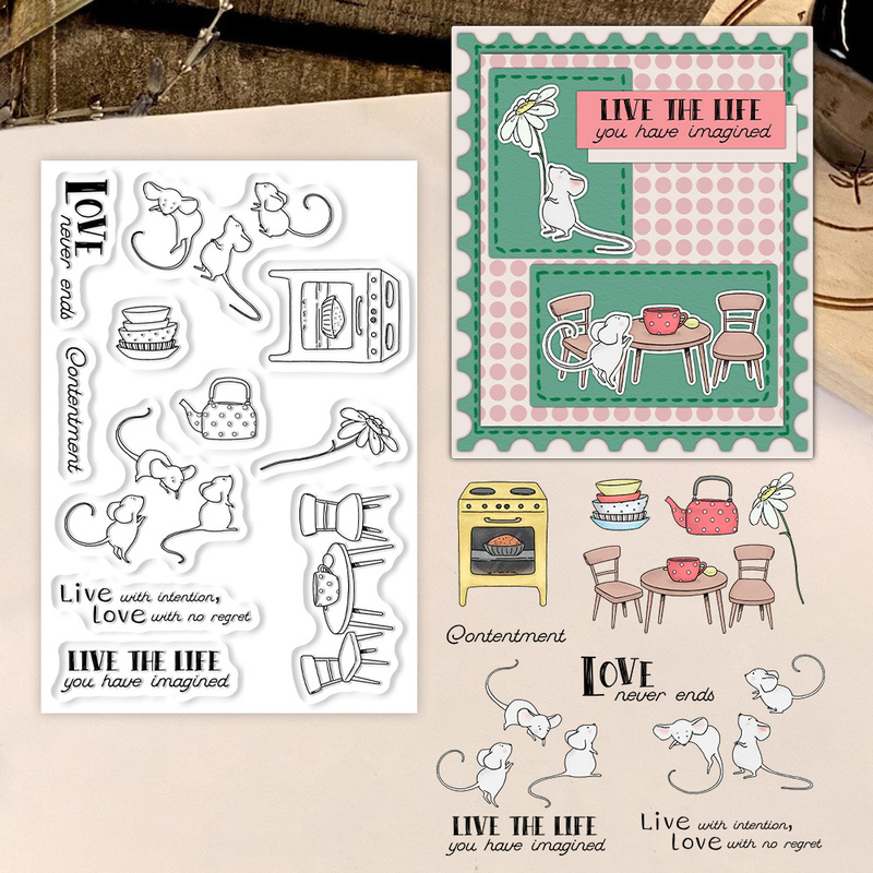 Suncraft Little Mouse & Kitche - Clear Silicone Stamps For Card Making recension och pris