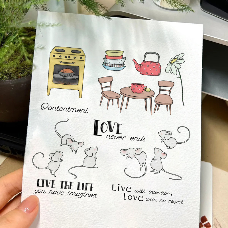 Suncraft Little Mouse & Kitche - Clear Silicone Stamps For Card Making recension och pris