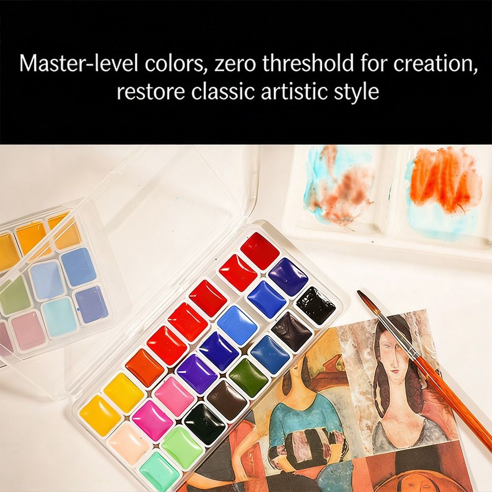 24 Colors Watercolors Paint Se - Watercolor Paint Set Solid Pigment recension och pris