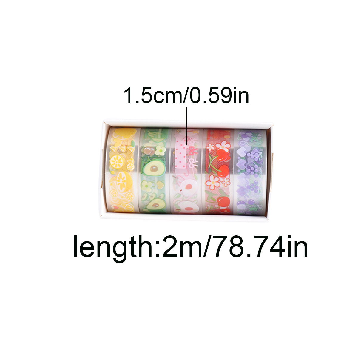5 Rolls Clear PET Washi Tape S - Scrapbooking recension och pris