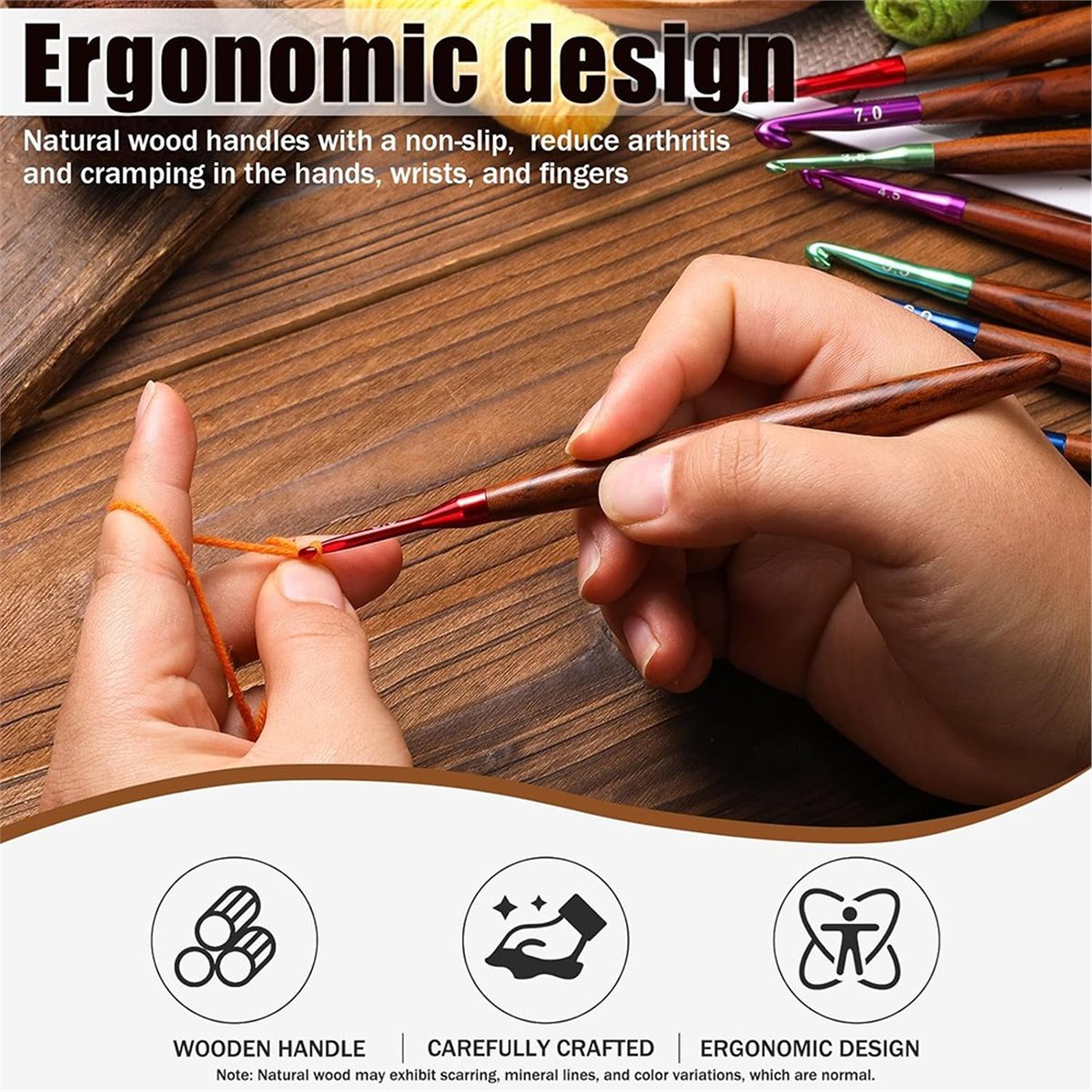 2026 New Crochet Hooks Set, Er - Wooden Crochet Hooks Ergonomic Handle recension och pris