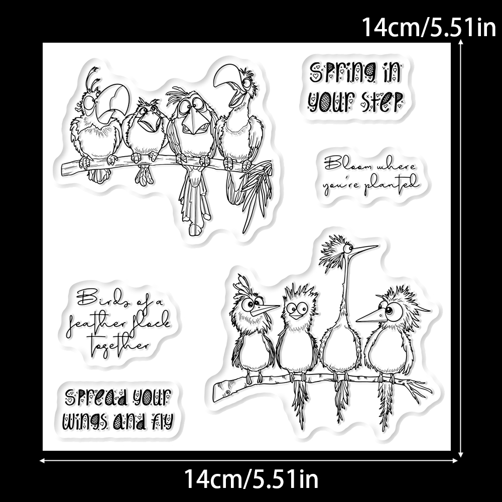 Funny Birds In Line Cutting Di - Clear Silicone Stamps For Card Making recension och pris