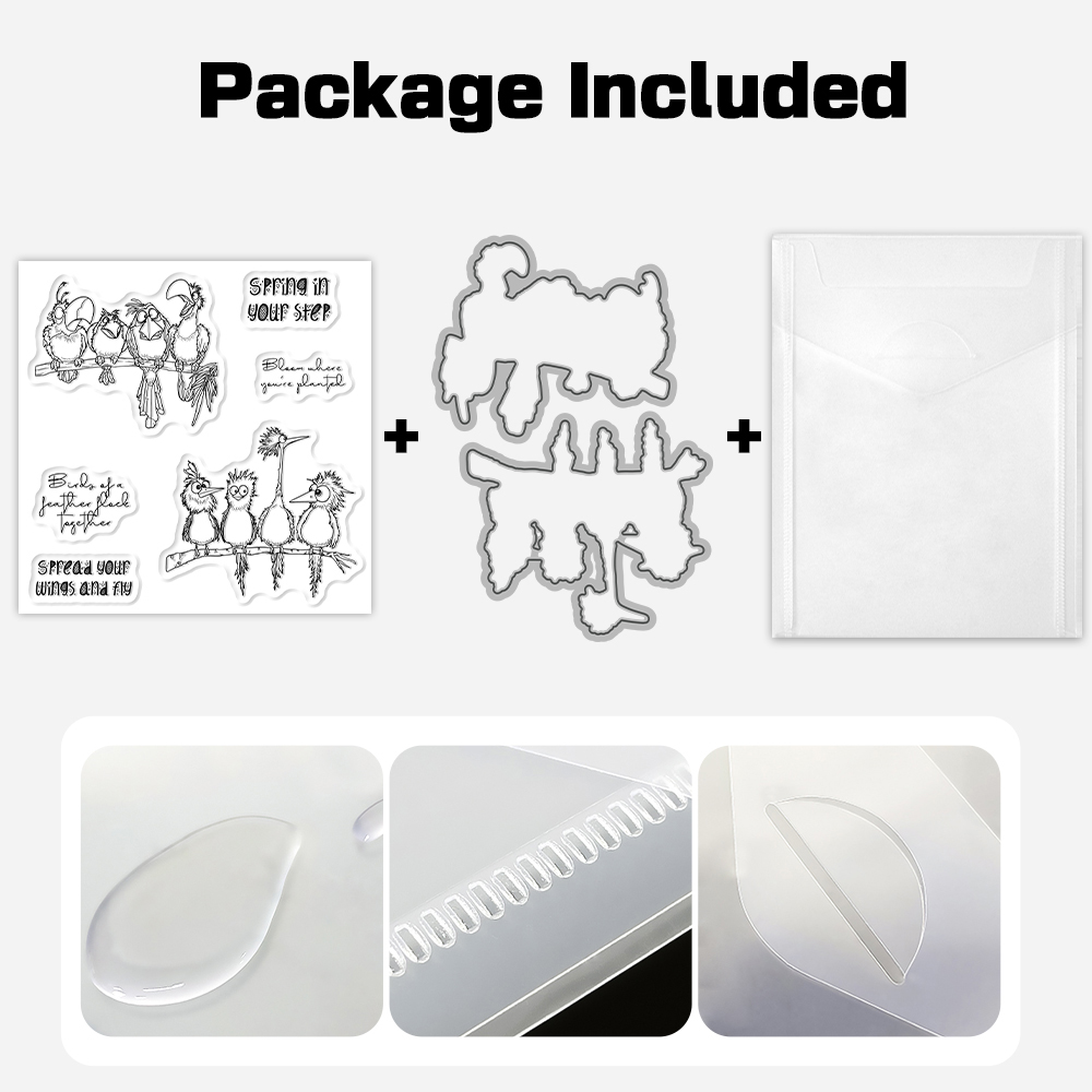 Funny Birds In Line Cutting Di - Clear Silicone Stamps For Card Making recension och pris