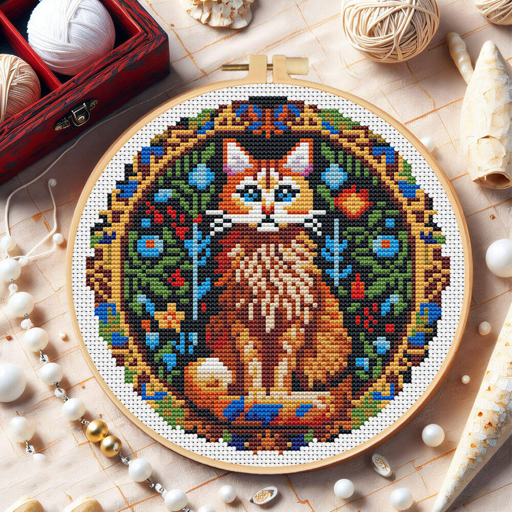 DIY Cross Stitch Cat Animal 11 - Cotton Embroidery Thread Skeins recension och pris