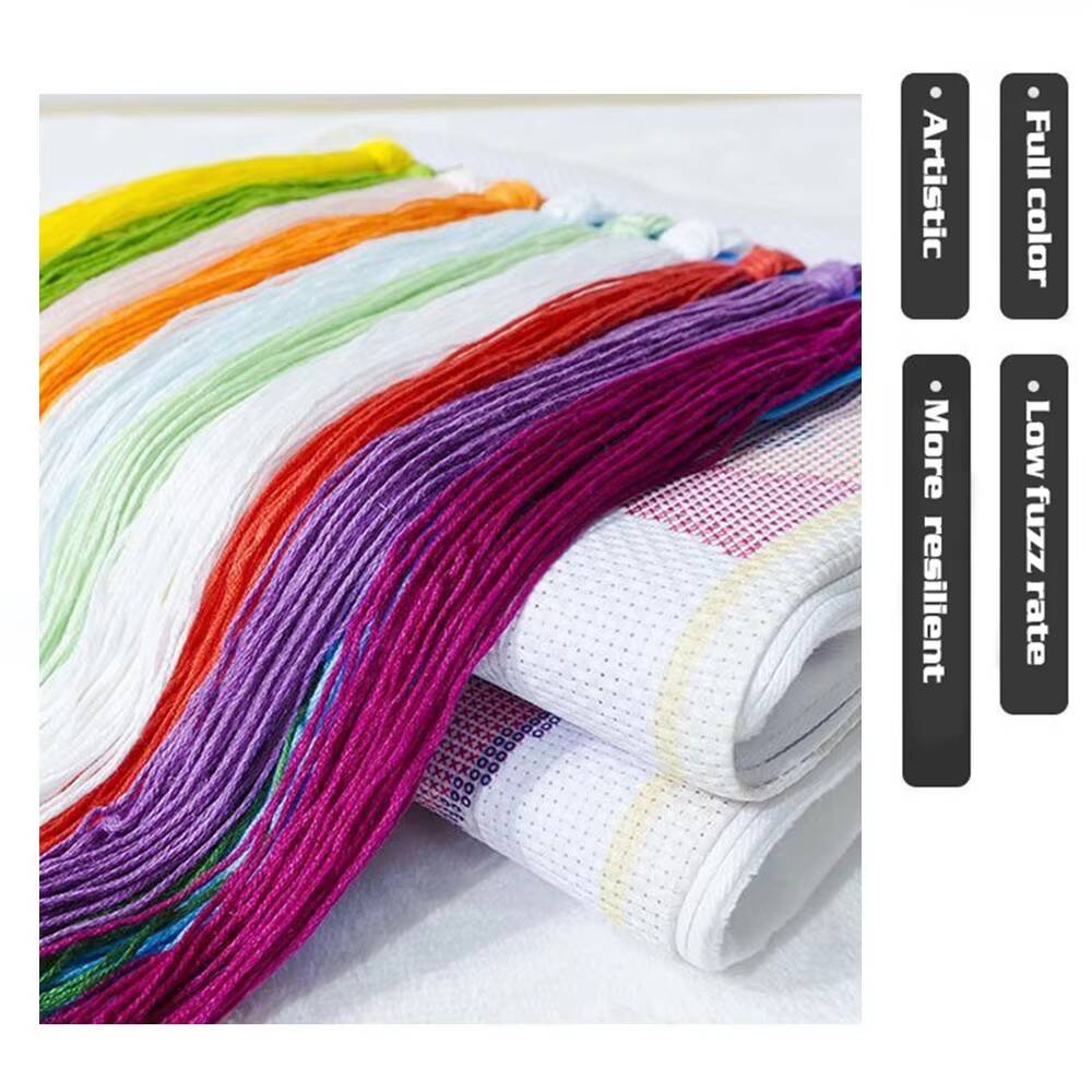HUACAN Cross Stitch Kits Rose  - Cotton Embroidery Thread Skeins recension och pris