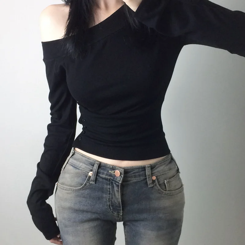 Y2K Vintage Pleated Button T-S - Embroidery recension och pris