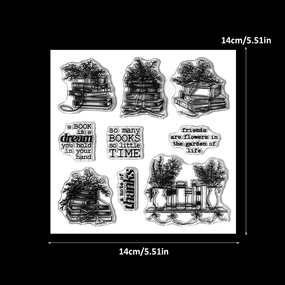 Potted Flowers And Books Cutti - Clear Silicone Stamps For Card Making recension och pris