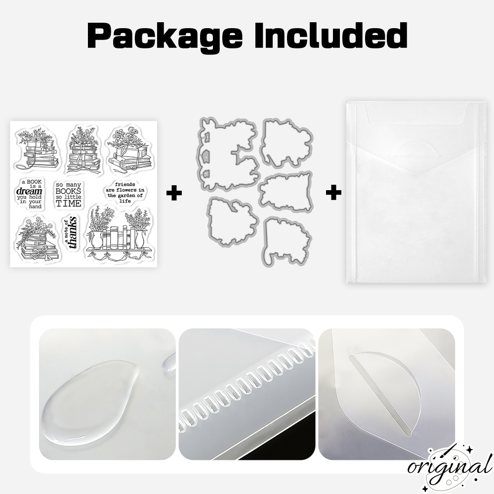 Potted Flowers And Books Cutti - Clear Silicone Stamps For Card Making recension och pris