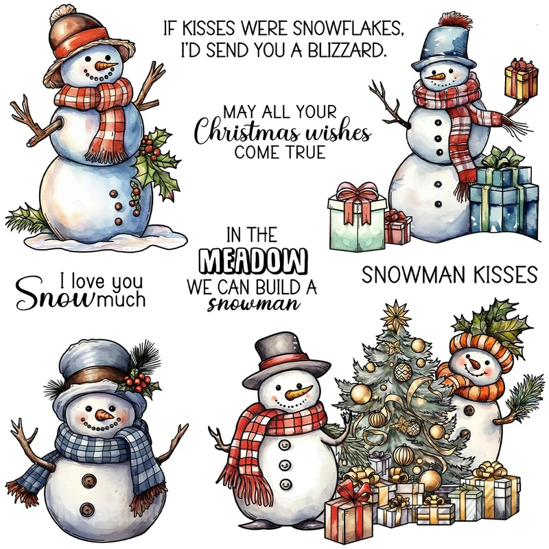 Winter Snowman Christmas Cutti - Clear Silicone Stamps For Card Making recension och pris
