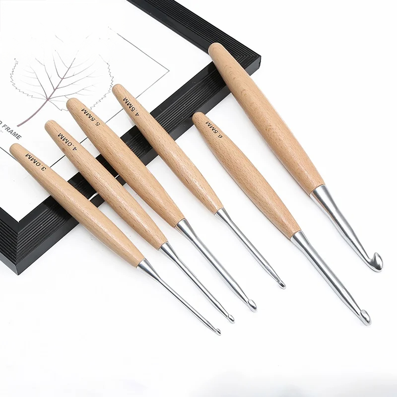 1/11pcs Wooden Handle Crochet  - Wooden Crochet Hooks Ergonomic Handle recension och pris