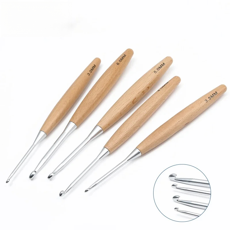 1/11pcs Wooden Handle Crochet  - Wooden Crochet Hooks Ergonomic Handle recension och pris