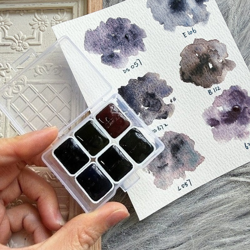 6 Colors 1ml White Night Colle - Watercolor Paint Set Solid Pigment recension och pris