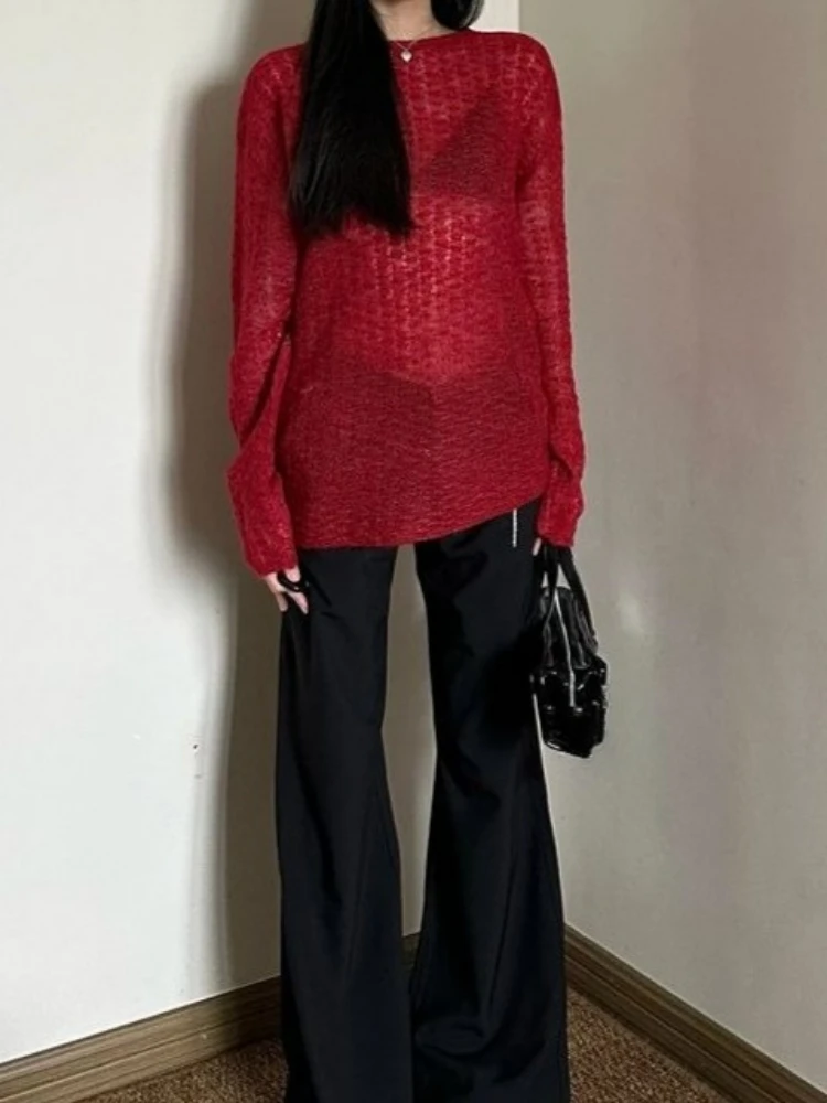 Y2K See-Through Knitted Women' - Embroidery recension och pris