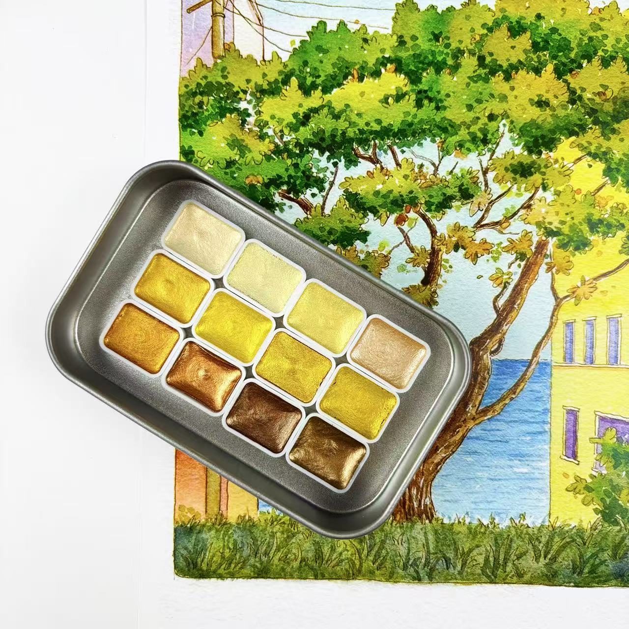 A Complete Set of Professional - Watercolor Paint Set Solid Pigment recension och pris
